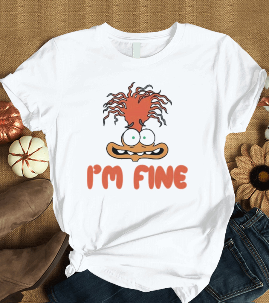 Mel Mitchell Inside Out 2 Character Anxiety I'm Fine Rugrats Mashup T-Shirt