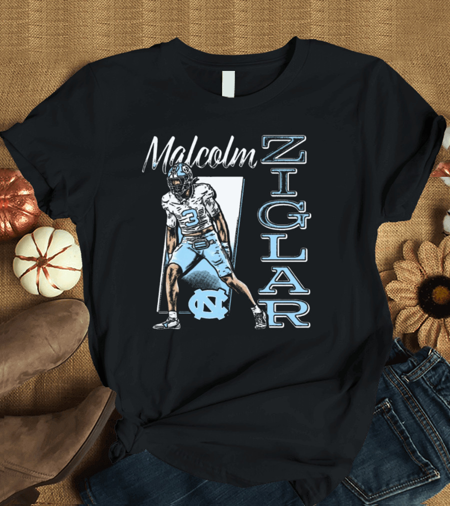 Malcolm Ziglar North Carolina Tar Heels Football Player UNC T-Shirt