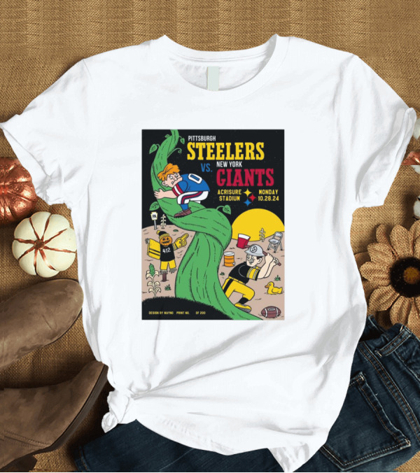 T-Shirt: Pittsburgh Steelers Vs New York Giants Monday Gameday Acrisure Stadium 10.28.24 T-Shirt Pittsburgh Steelers Vs New York Giants Monday Gameday Acrisure Stadium 10.28.24 T-Shirt