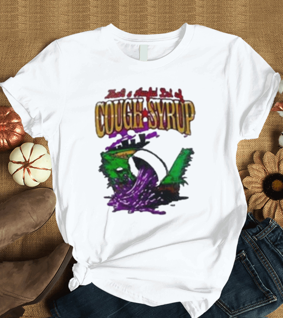 Baseball That’s A Awful Lot Of Cough Syrup Cityscape and Pouring Purple Liquid T-Shirt