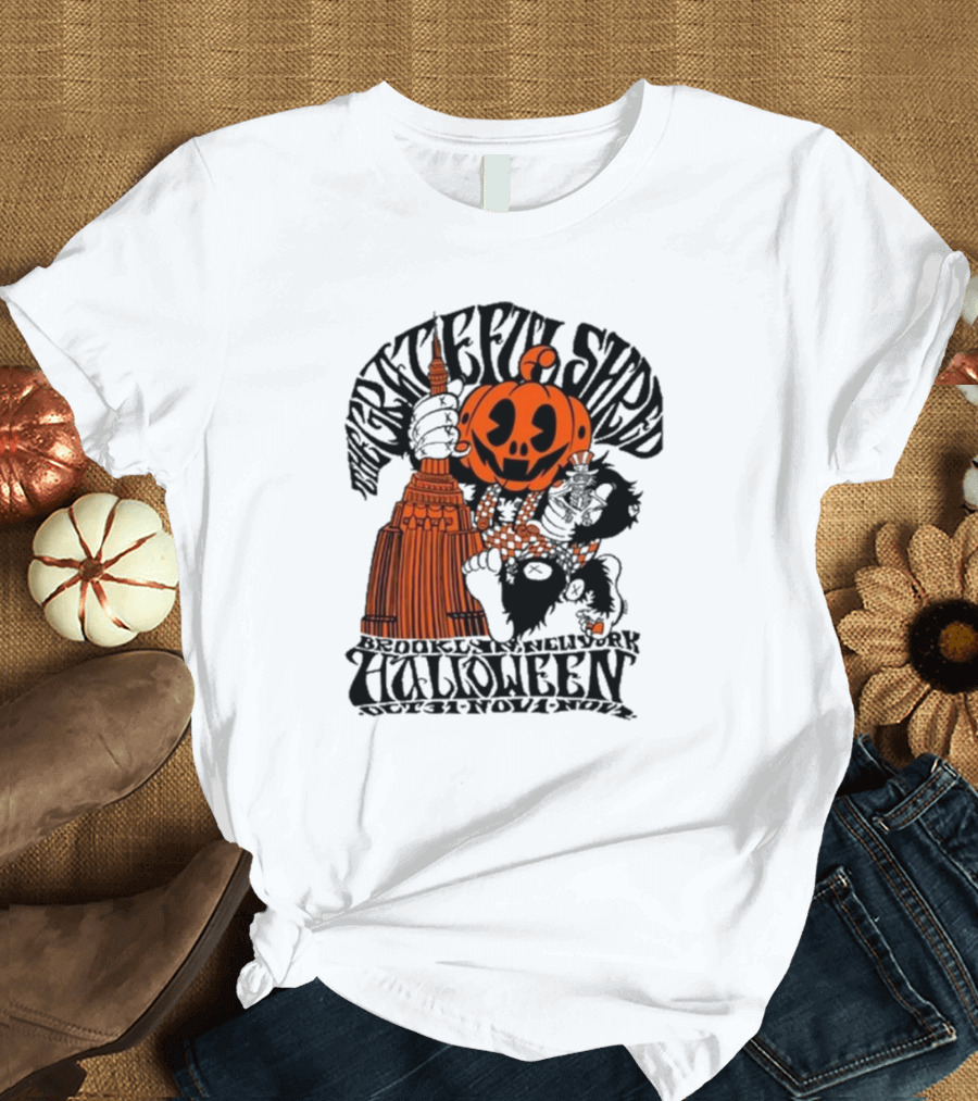 Grateful Shred Halloween Brooklyn New York Oct 31-Nov 1 2024 Pumpkin King Kong Tower T-Shirt