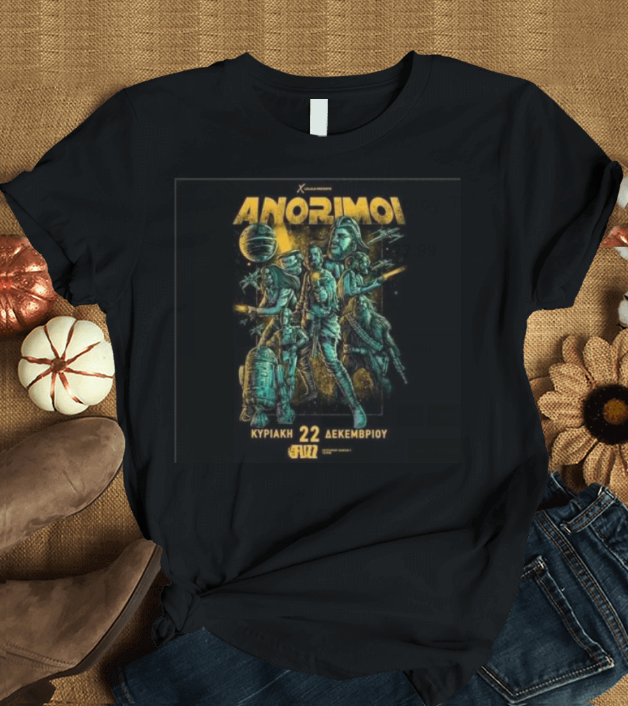 Anorimoi Kyriaki 22 Dekembriou Fuzz Club Tour 2025 Sci-Fi T-Shirt