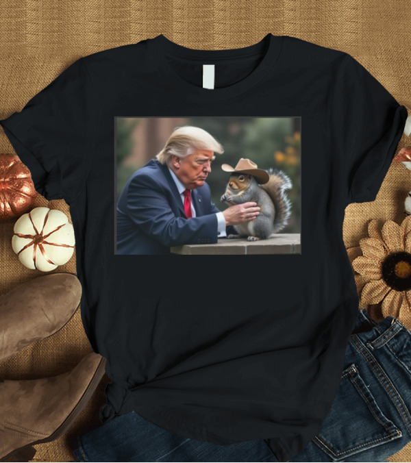 T-Shirt: Donald Trump Justice For Peanut 2024 Cowboy Hat Squirrel Interaction T-Shirt Donald Trump Justice For Peanut 2024 Cowboy Hat Squirrel Interaction T-Shirt