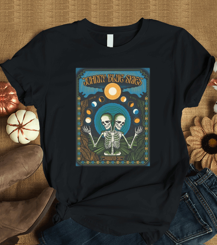 Johnny Blue Skies Sturgill Simpson Bridgestone Arena October Nashville 24 Status Serigraph T-Shirt