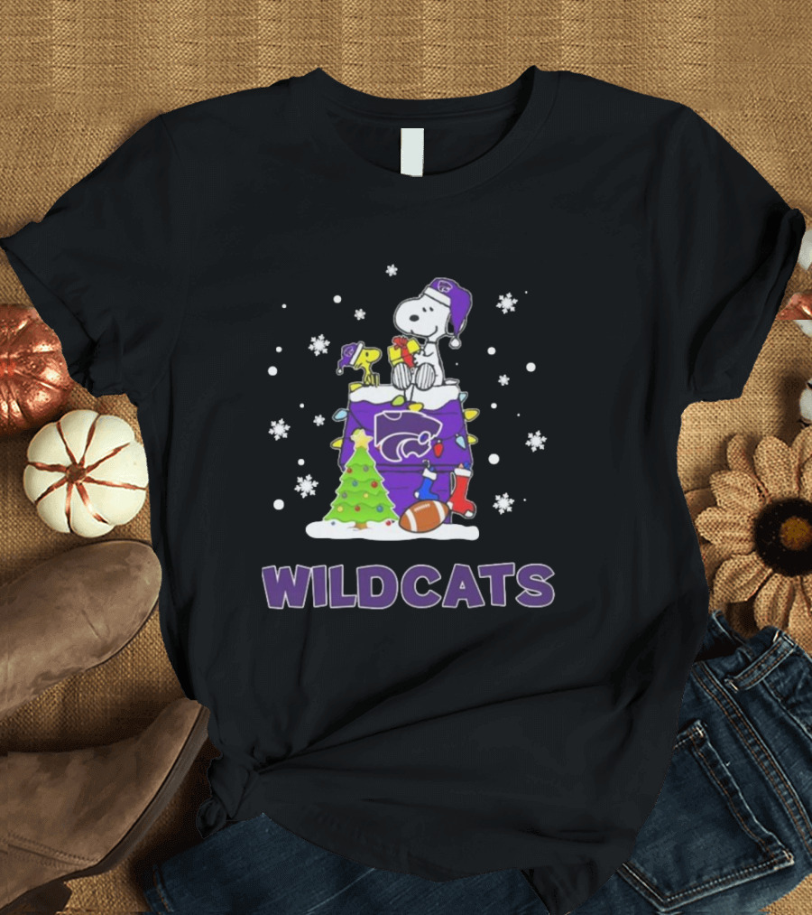 Kansas State Wildcats Snoopy Peanuts Christmas Wildcats T-Shirt