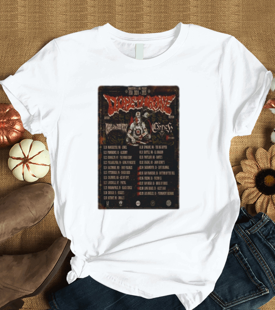 Dopethrone 2024-2025 USA Tour Temple of the Fuzz featuring Coven and Heavy Temple T-Shirt