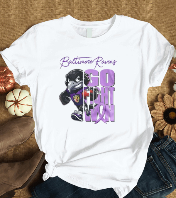 T-Shirt: Baltimore Ravens Go Fight Win Pancreatic Cancer Awareness T-Shirt Baltimore Ravens Go Fight Win Pancreatic Cancer Awareness T-Shirt