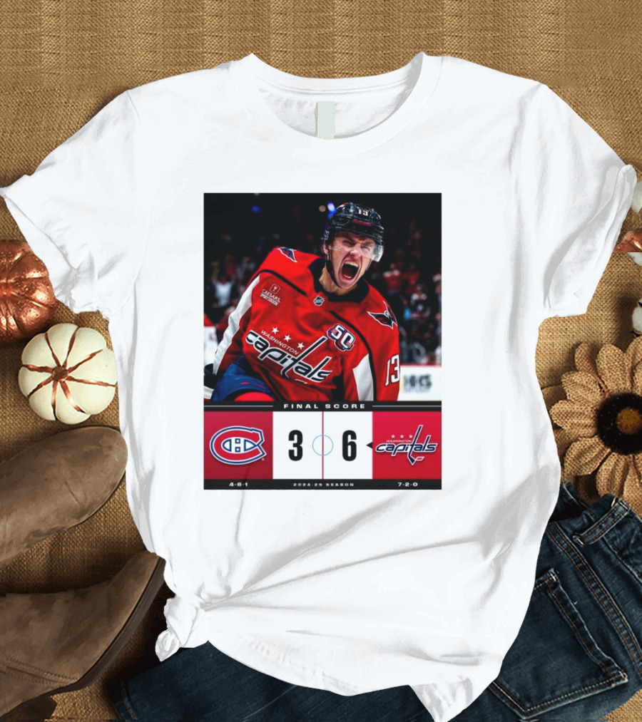 Final Score Montreal Canadiens vs Washington Capitals 3 – 6 2024-25 Season T-Shirt