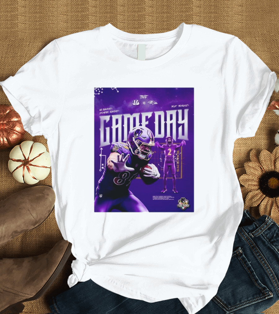 Gameday Baltimore Ravens NFL Go Ravens Siempre Ravens TNF Beat Bengals Thursday Night Football Nov 7 T-Shirt
