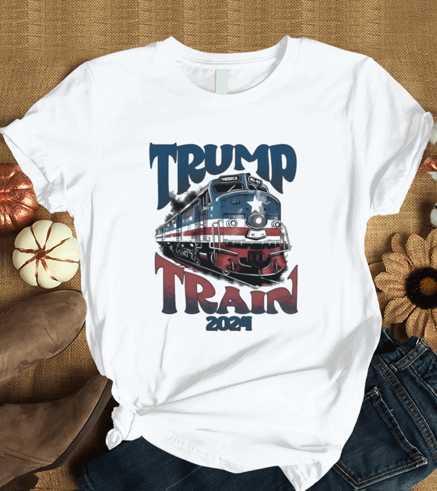Trump Train 2024 Trump Won 2024 Patriotic Locomotive T-Shirt