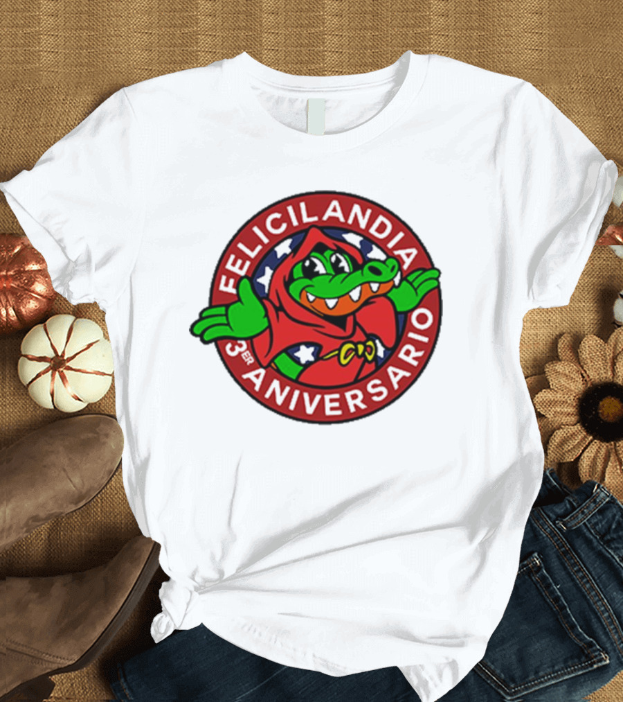 Alvaro Diaz Felicilandia 3rd Aniversario Crocodile in Red Cape T-Shirt