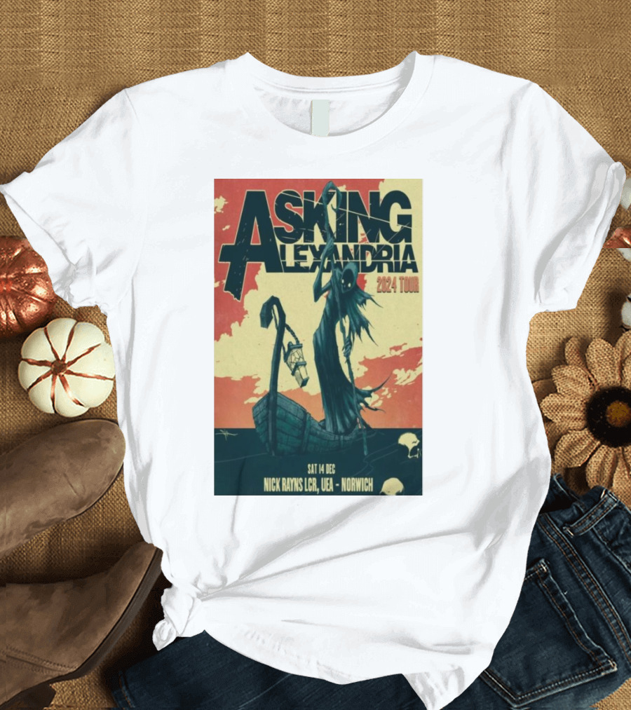 Asking Alexandria 2024 Tour Dec 14 Norwich Nick Rayns LCR UEA T-Shirt