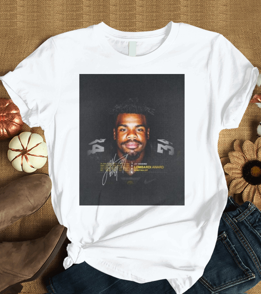Iowa Hawkeyes Jay Higgins Lombardi Award Semifinalist Signature T-Shirt
