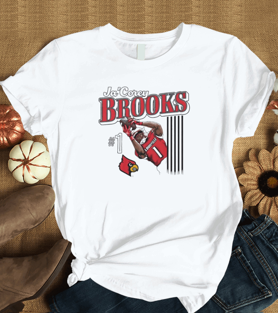 Ja’Corey Brooks Louisville Cardinals #1 Illustrated T-Shirt