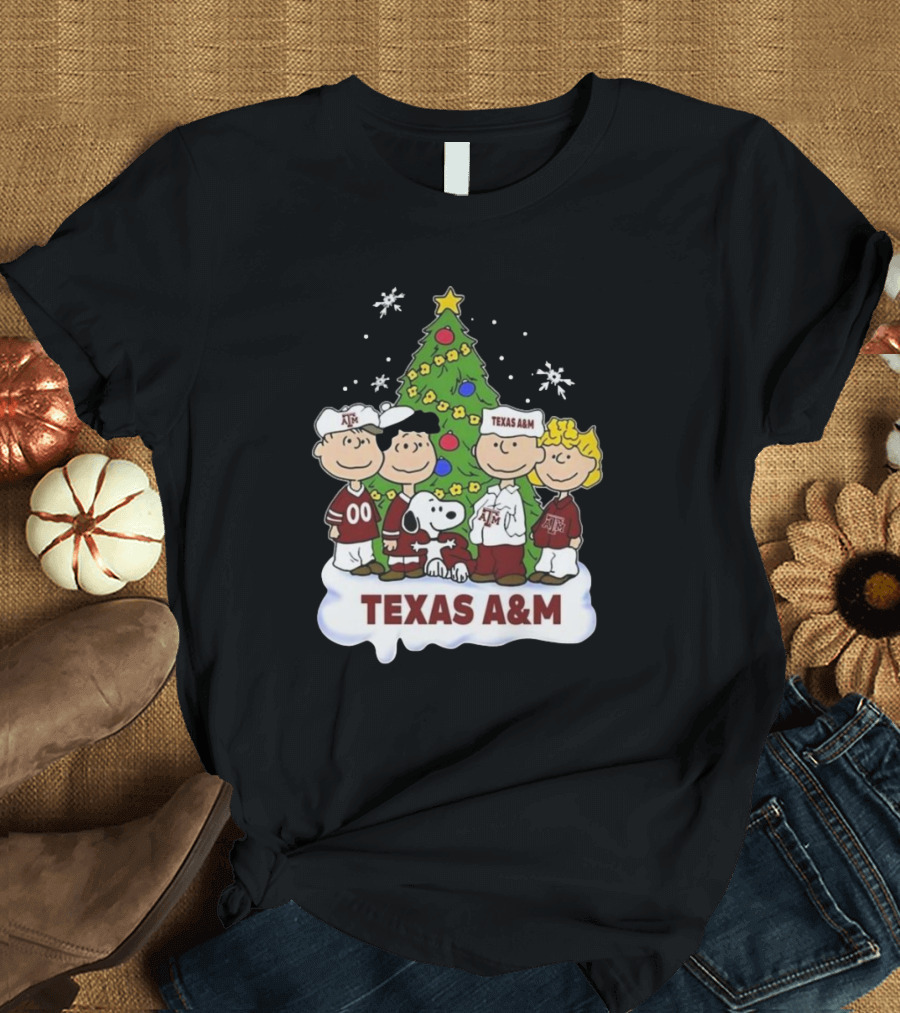 Texas A&M Peanuts Characters Christmas T-Shirt