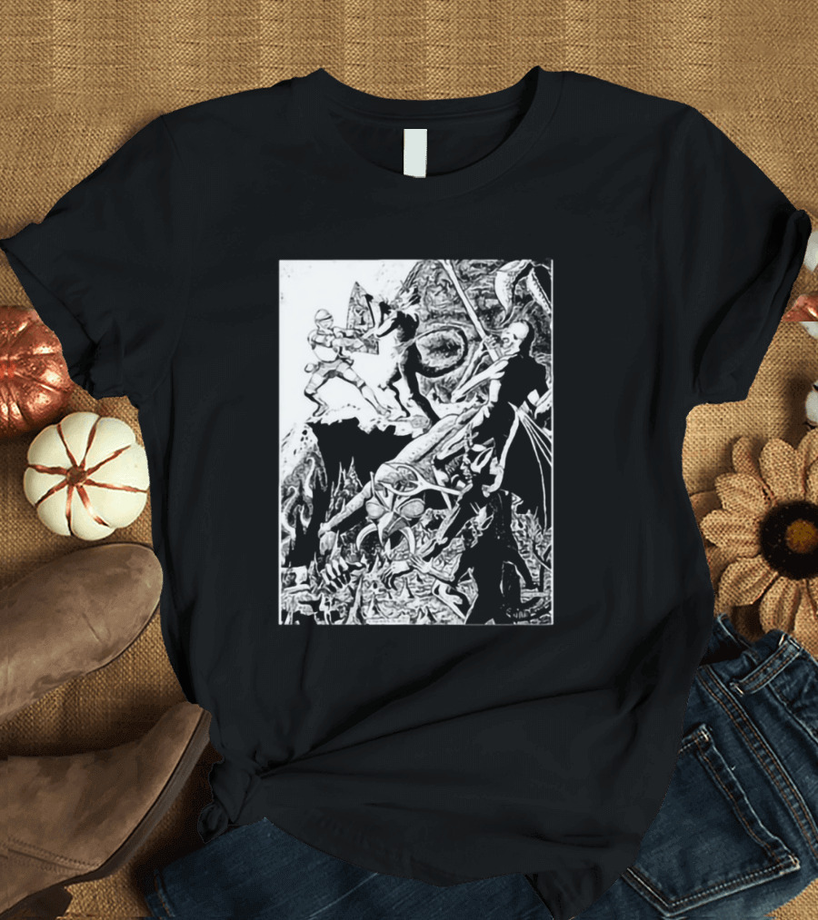 Yodanno Paladin in Hell Fantasy Battle T-Shirt