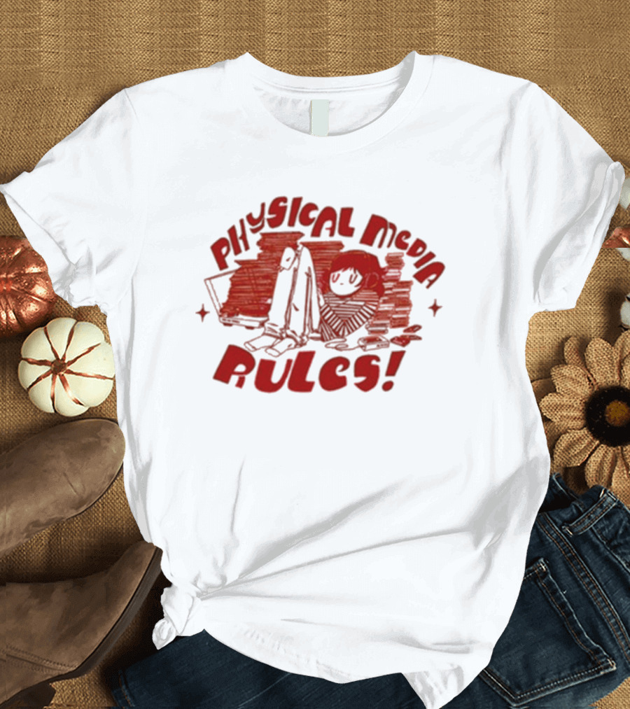 Physical Media Rules Laptop Stacks by Art By Lid T-Shirt