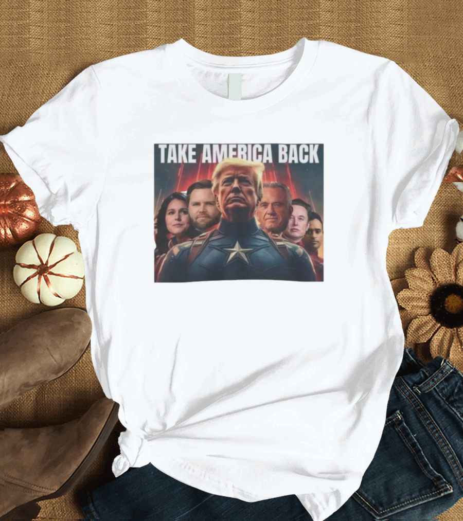 Take America Back Superhero Team Donald Trump Vance Iconic Leaders T-Shirt