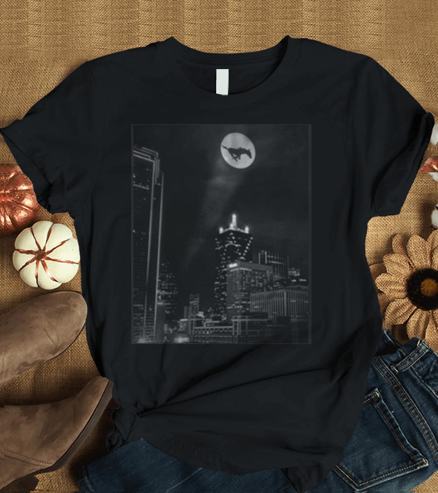 SMU Mustangs Football Zero Dark 2 30 Moonlit Cityscape T-Shirt