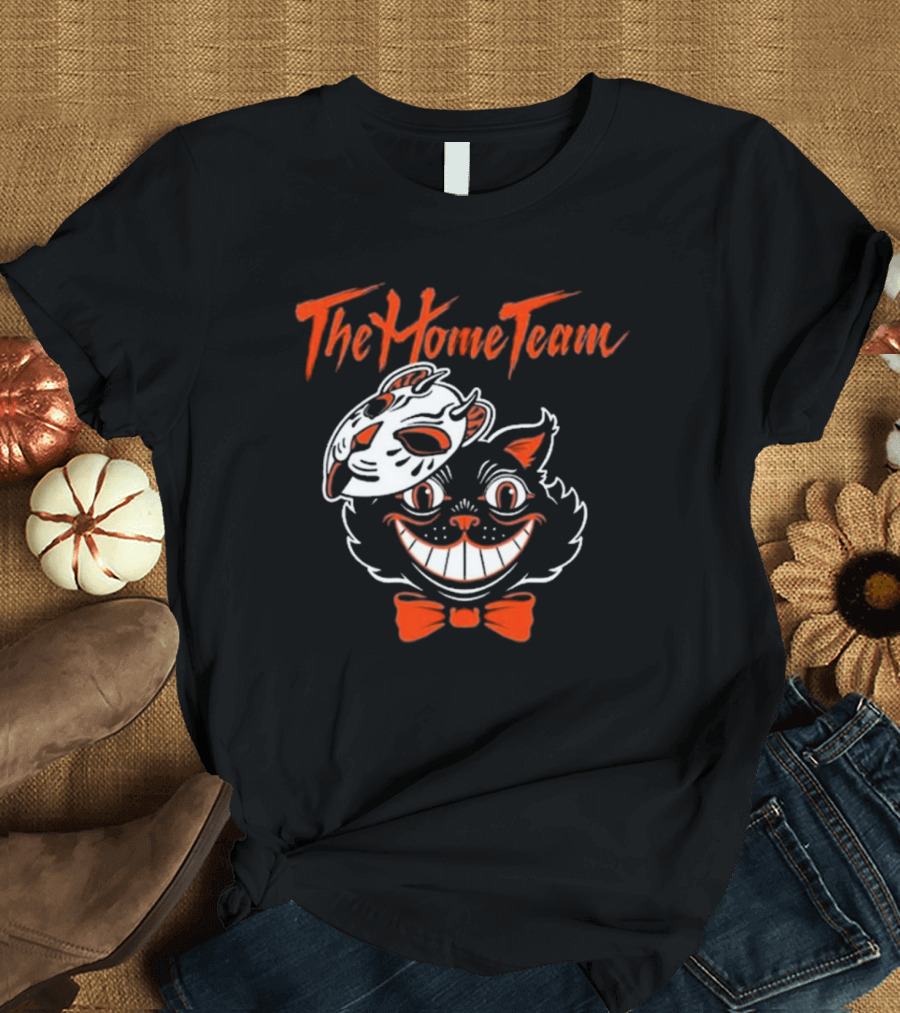 The Home Team Cat Mask Halloween 2024 Vintage Smile T-Shirt