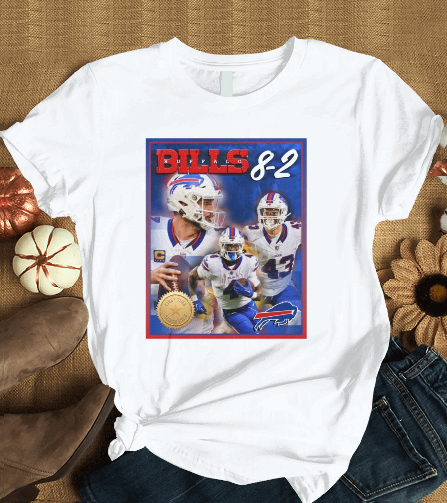 Buffalo Bills 8-2 NFL Team Highlight with Players T-Shirt