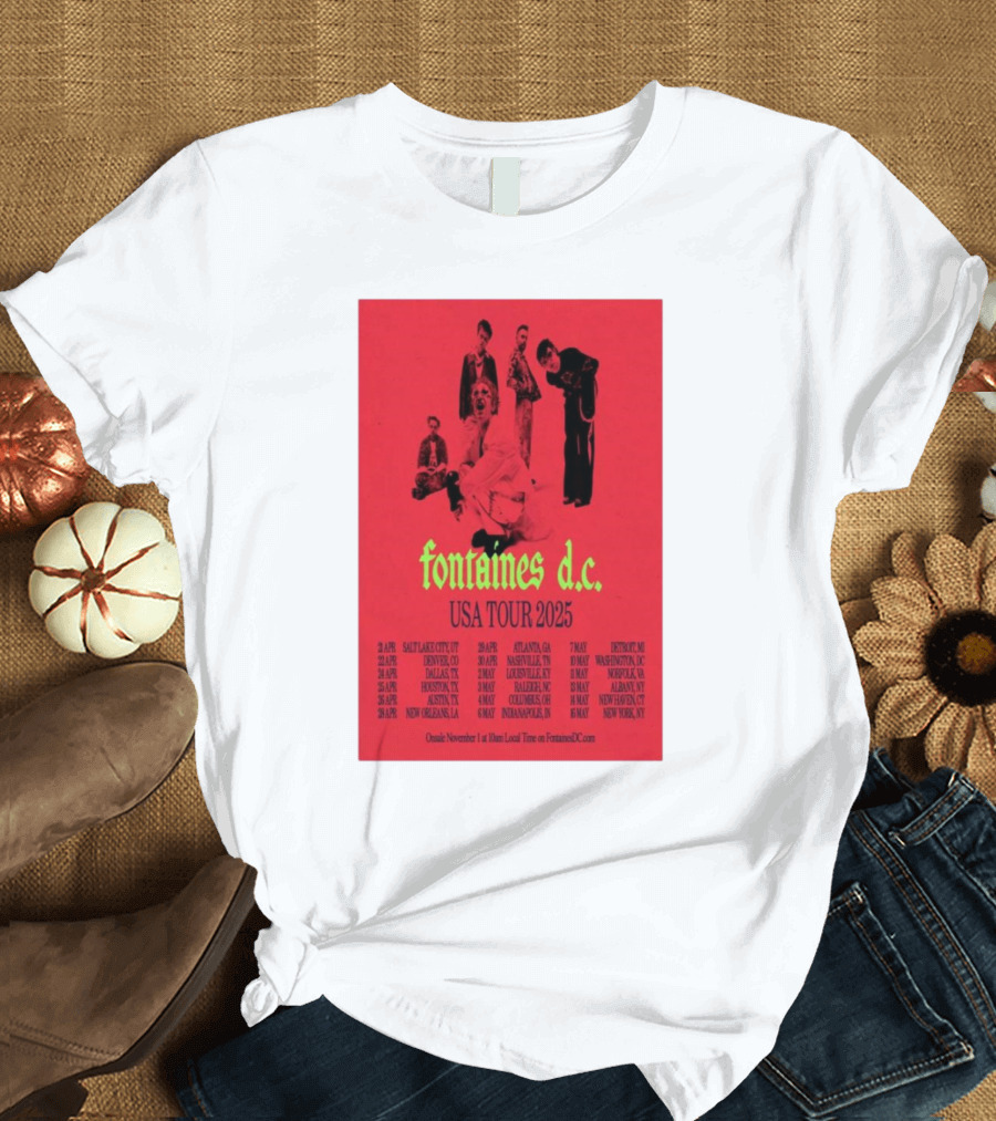 Fontaines D.C. USA Tour 2025 Salt Lake City Los Angeles Houston Austin New Orleans Atlanta Nashville Raleigh Chicago Indianapolis Detroit Philadelphia