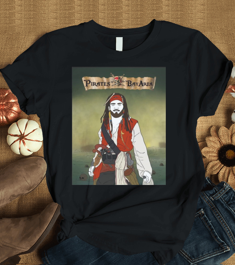 Pirates of the Bay Area Drawing Featuring Iconic Pirate T-Shirt