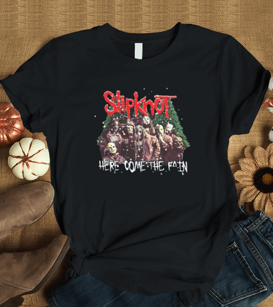 Slipknot Here Come the Pain Christmas 2024 Band Members Holiday T-Shirt