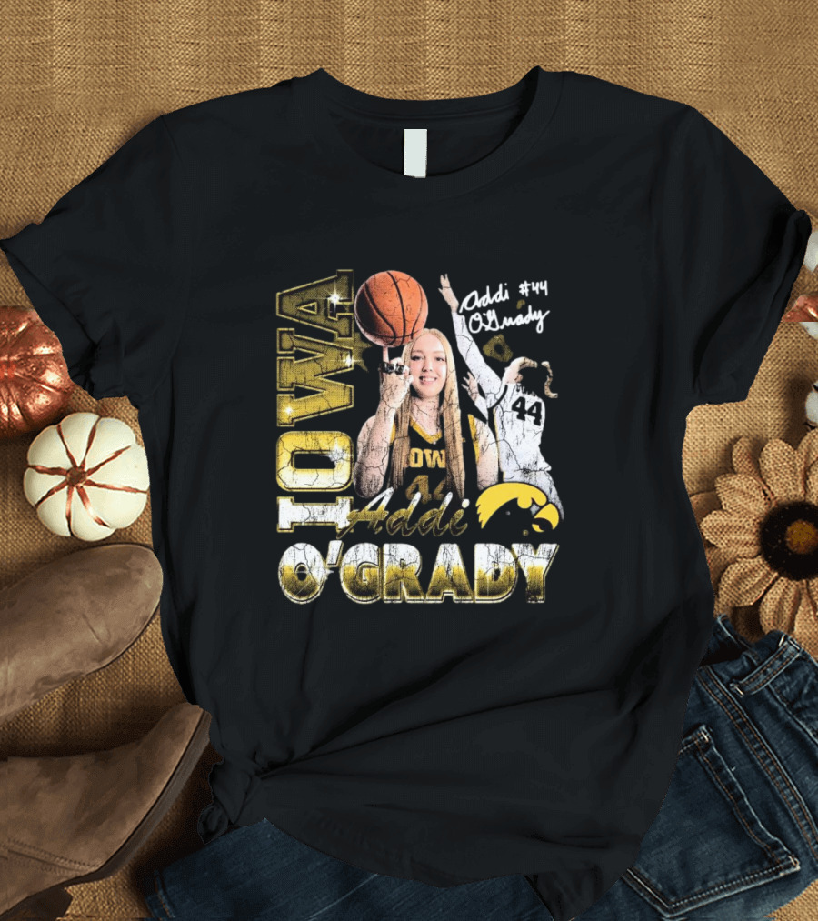 Addi O’Grady Iowa Hawkeyes 44 Basketball Signature 90s T-Shirt