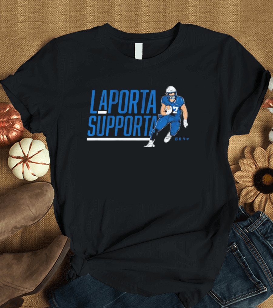 Sam LaPorta Supporta Detroit Lions NFL Football Player T-Shirt
