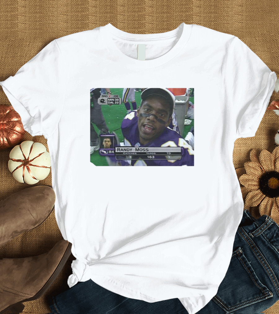 Randy Moss 84 Minnesota Vikings NFL Catches Yards Iconic Play T-Shirt