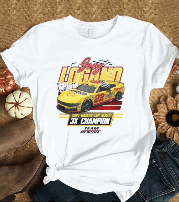 T-Shirt: Joey Logano 2024 NASCAR Cup Series 3X Champion Team Penske Vintage Car 22 T-Shirt Joey Logano 2024 NASCAR Cup Series 3X Champion Team Penske Vintage Car 22 T-Shirt