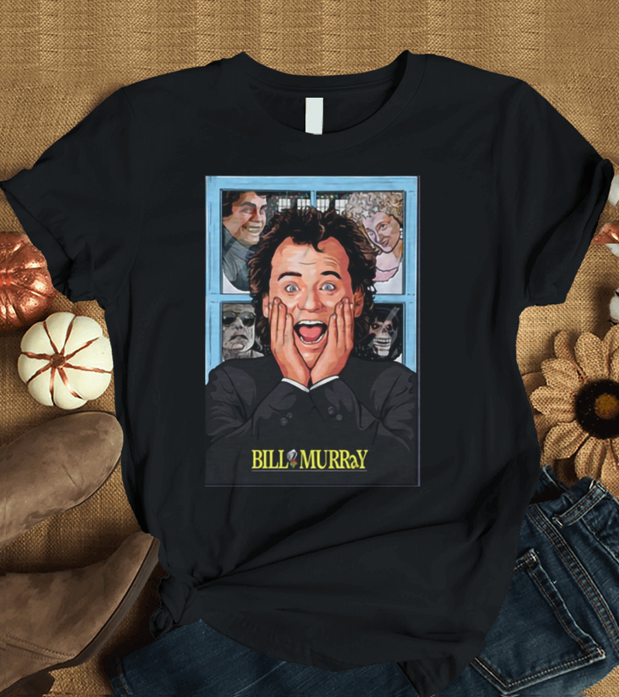 Bill Murray Screaming Holiday Face Surprised Reaction T-Shirt