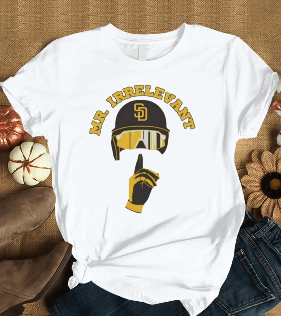 Mr Irrelevant SD Baseball Helmet and Finger Gesture T-Shirt