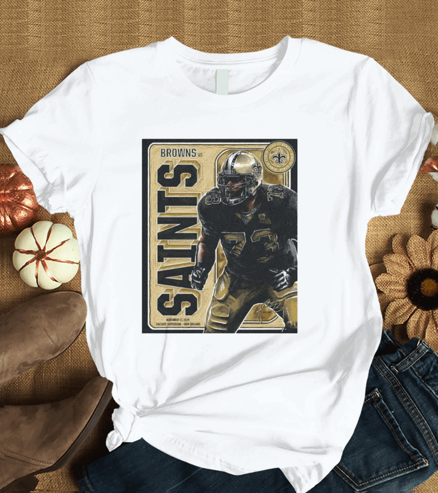 Browns vs Saints Jahri Evans Ring of Honor November 17 2024 Caesars Superdome New Orleans T-Shirt