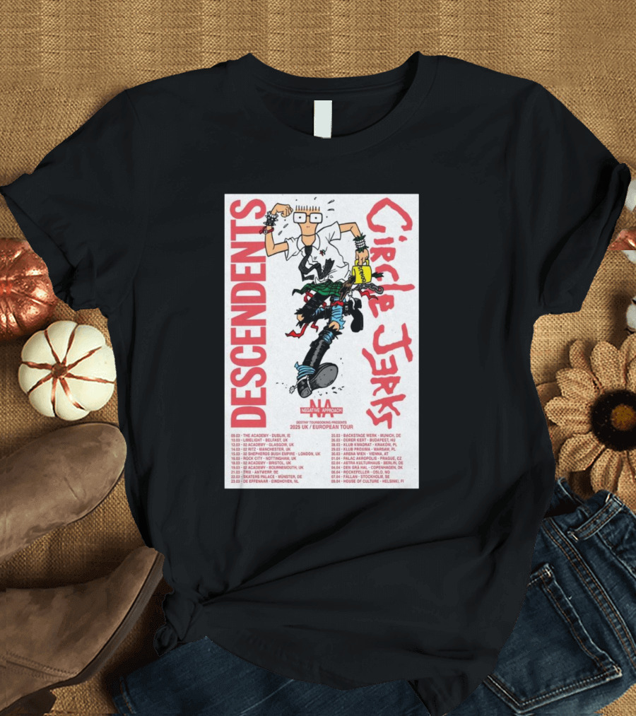 Descendents Circle Jerks NA UK European Tour 2025 Tour Dates Punk Band T-Shirt