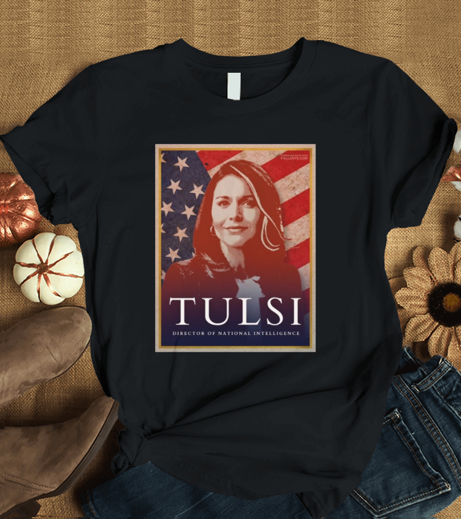 Tulsi Gabbard Director Of National Intelligence American Flag Retro T-Shirt
