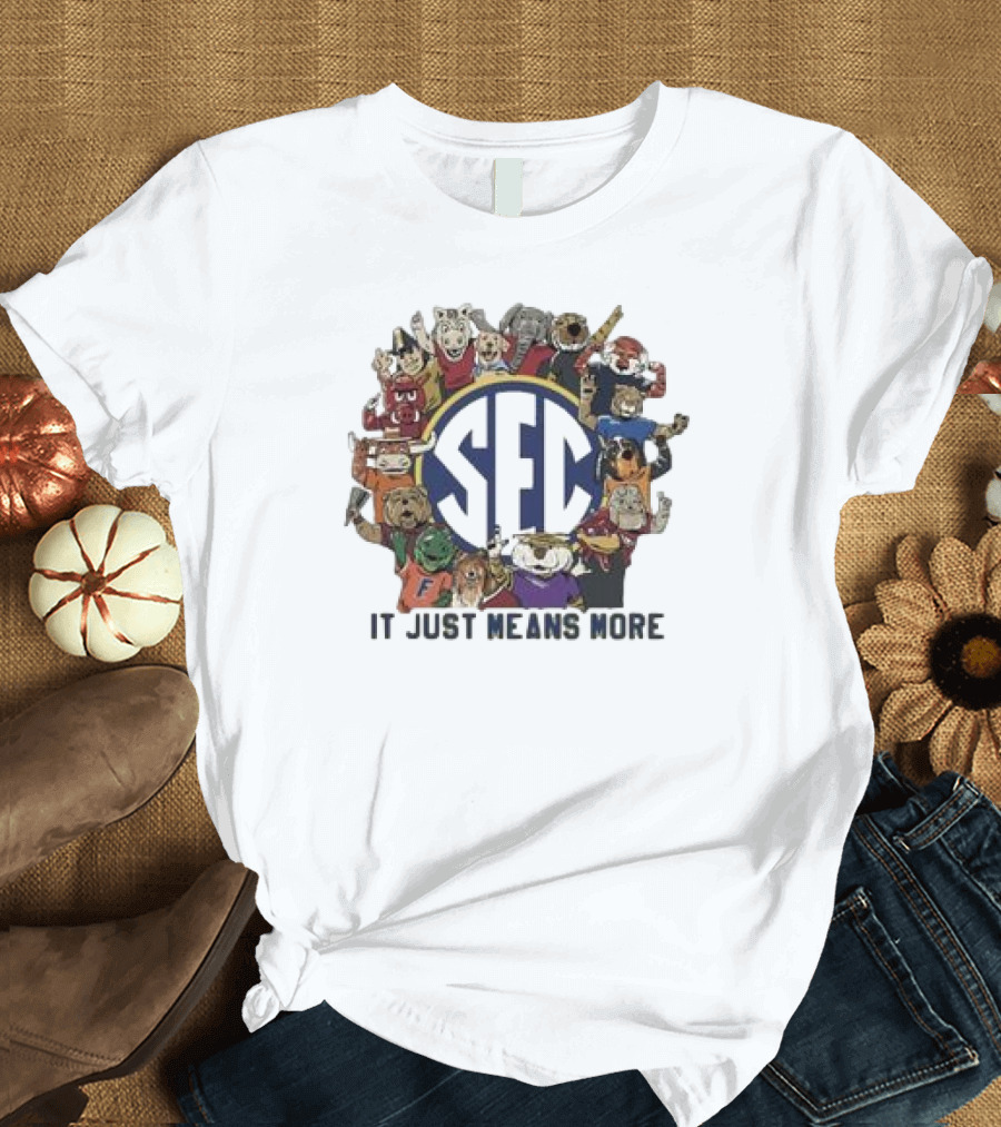SEC Family It Just Means More Animal Characters T-Shirt