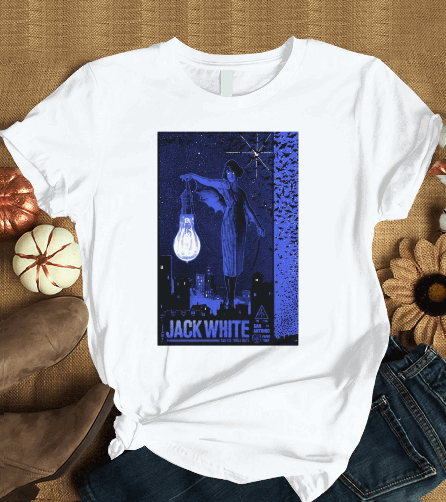 Jack White and His Three Bats San Antonio Paper Tiger November 15 T-Shirt