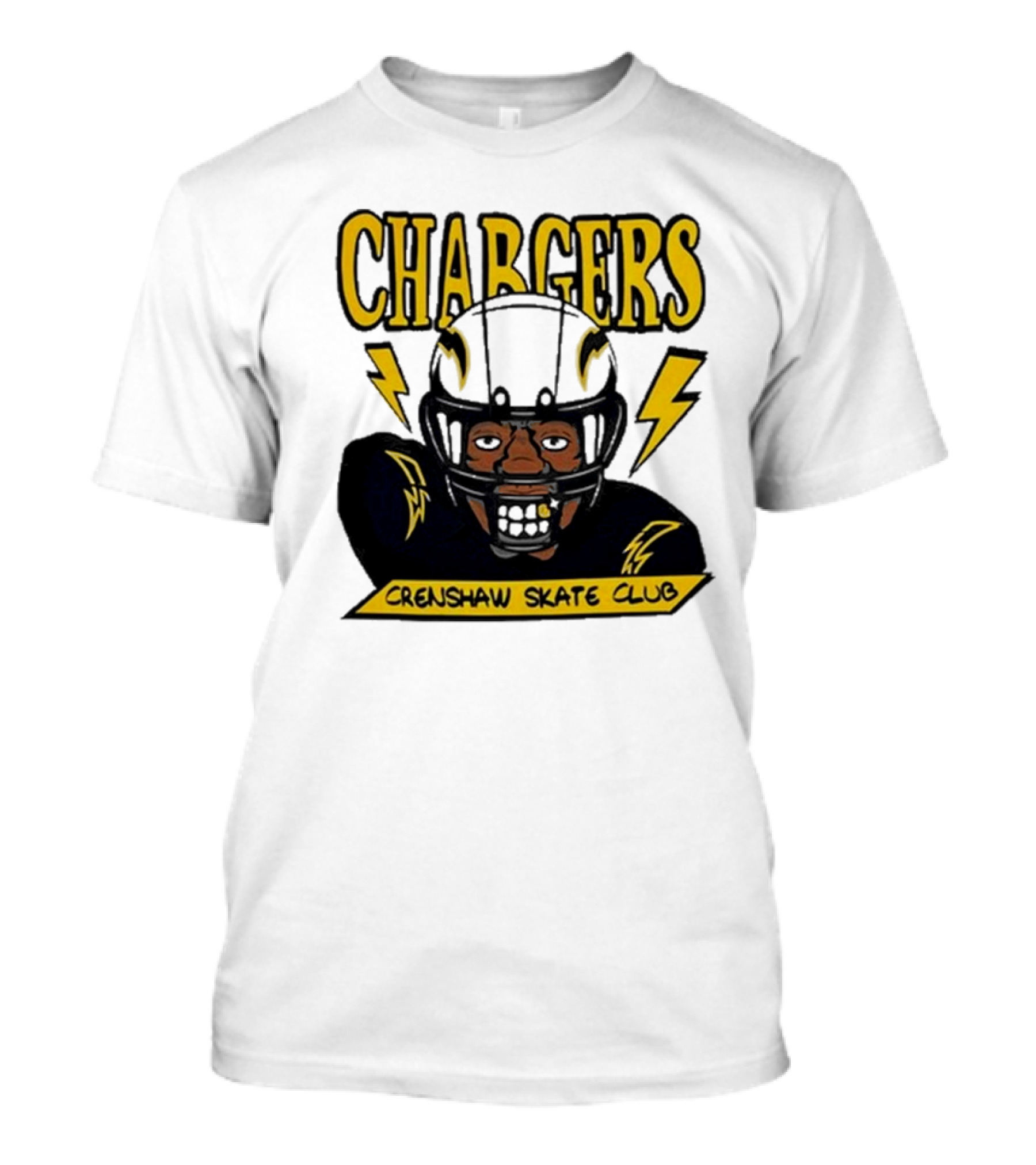 Los Angeles Chargers Crenshaw Skate Club Cartoon Collaboration T-Shirt