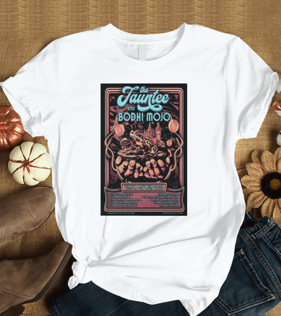 The Jauntee and Bodhi Mojo Winter PNW Run 2025 Tour Dates and Locations T-Shirt