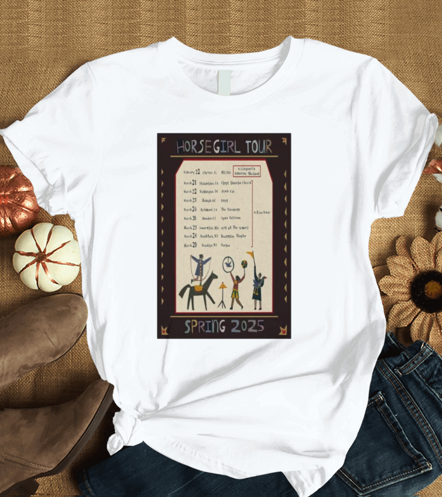 HORSEGIRL TOUR SPRING 2025 CHICAGO PHILADELPHIA WASHINGTON RICHMOND RALEIGH WASHINGTON BROOKLYN ICONIC SYMBOLS BANDING TOGETHER T-Shirt