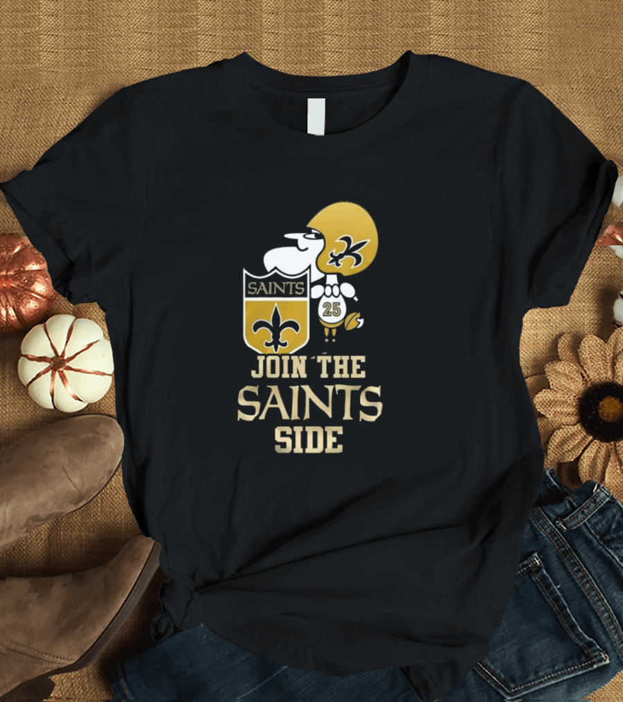 New Orleans Saints Snoopy 25 Join The Saints Side T-Shirt