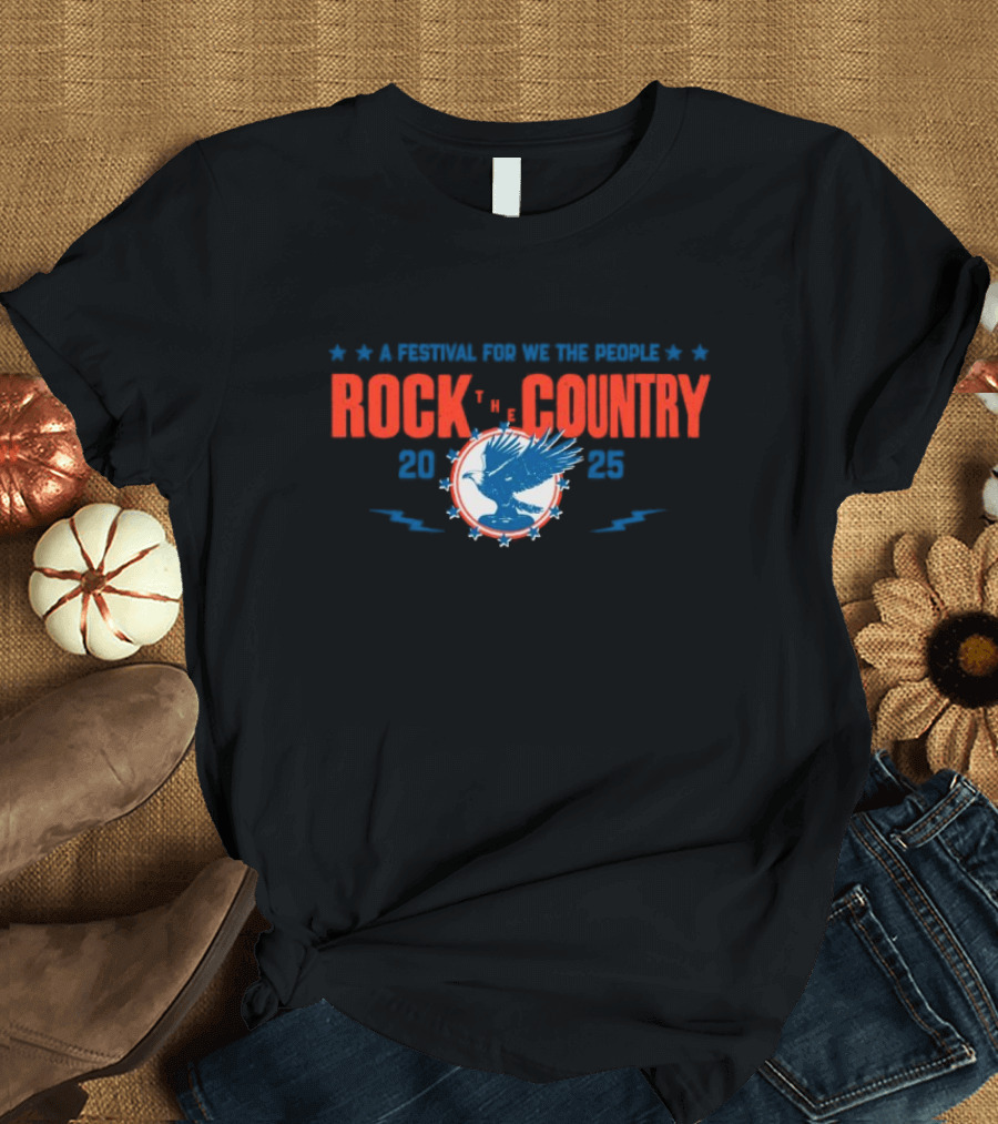 A Festival For We The People Rock The Country 2025 With Eagle Stars T-Shirt