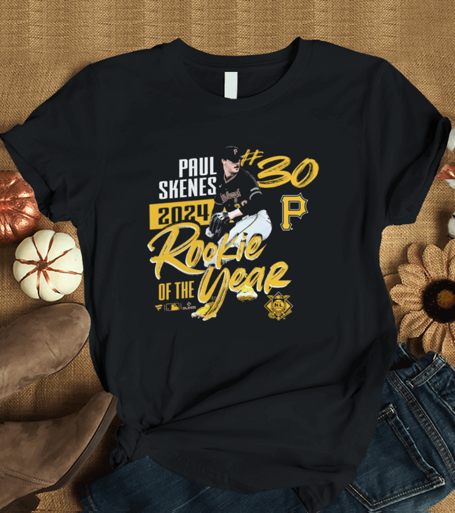 Paul Skenes #30 Pittsburgh Pirates 2024 Rookie of the Year National League MLB T-Shirt