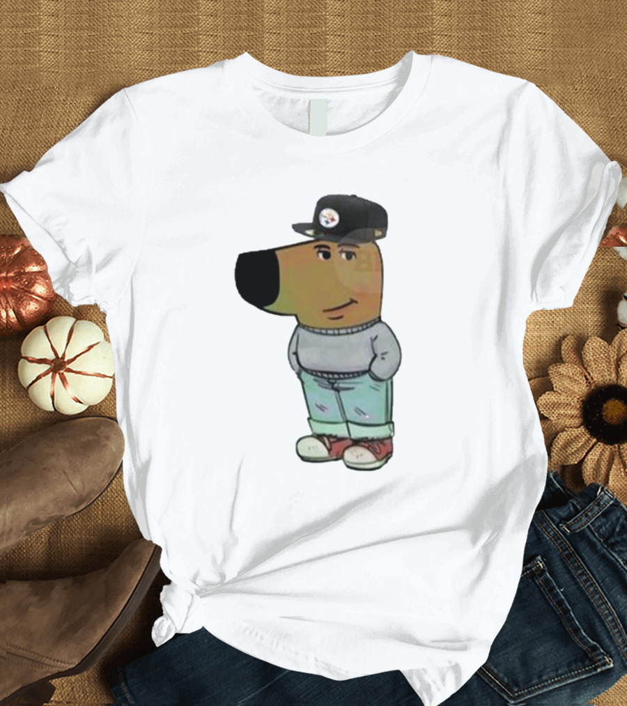 Pittsburgh Steelers NFL Chill Guy Dog Cartoon T-Shirt