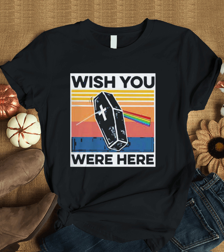 Coffin Wish You Were Here Vintage Rainbow Prism T-Shirt