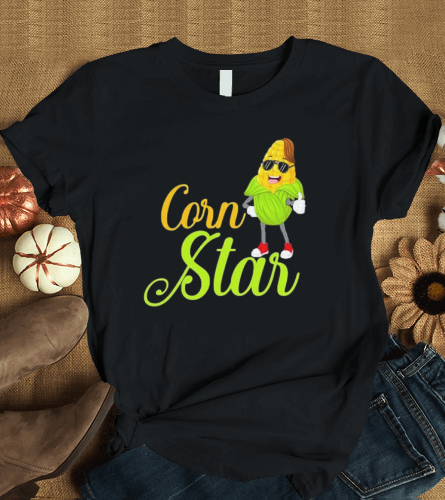 Corn Star Barnyard Harvest Rancher Farming Barn Cattle T-Shirt