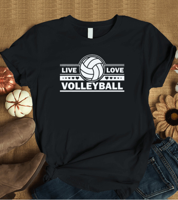 T-Shirt: Live Love Volleyball Iconic Cool Volleyball Premium Classic T-Shirt Live Love Volleyball Iconic Cool Volleyball Premium Classic T-Shirt