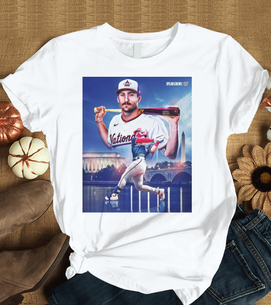 Dylan Crews Nationals Home Run Debut with Washington Monument and Lincoln Memorial Background T-Shirt